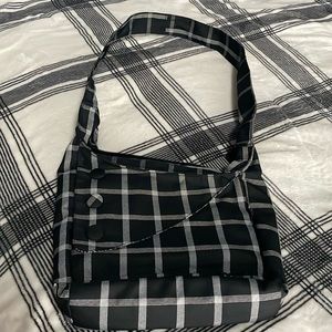 OGIO button plaid crossbody purse